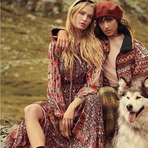 Free People Long Sleeve Maxi Dress/ Size S